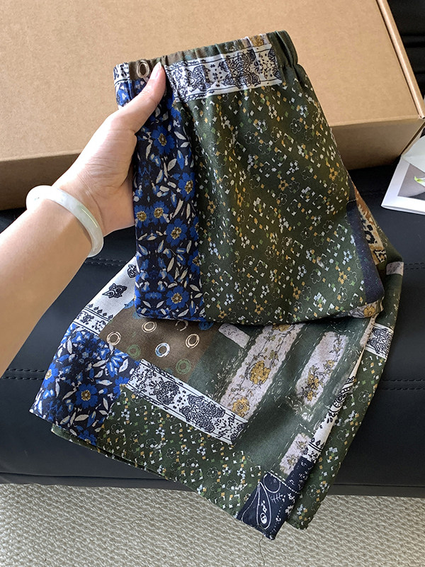 Midi Skirt Floral - Korean Japanese Large Size Thin Summer
