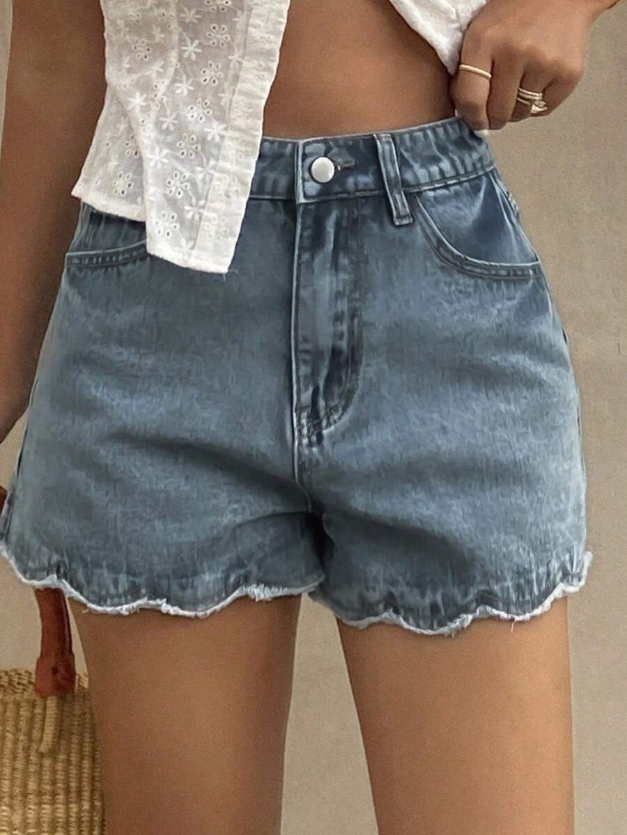 Women Loose Casual Denim Short - огляд і ціна Shorts Denim Frayed