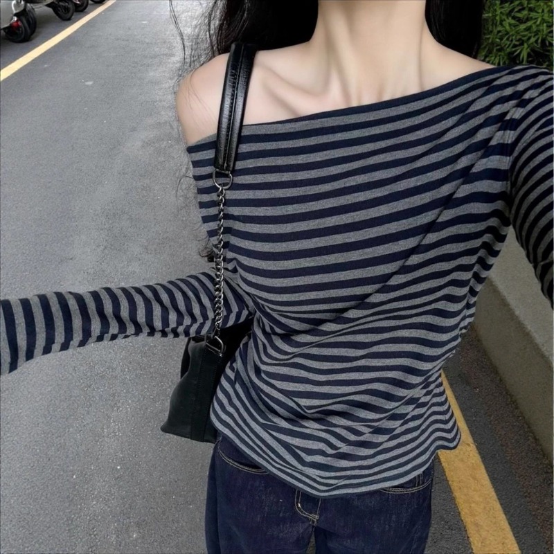Women Vintage Striped Off Shou - огляд і ціна Blouse Off Shoulder