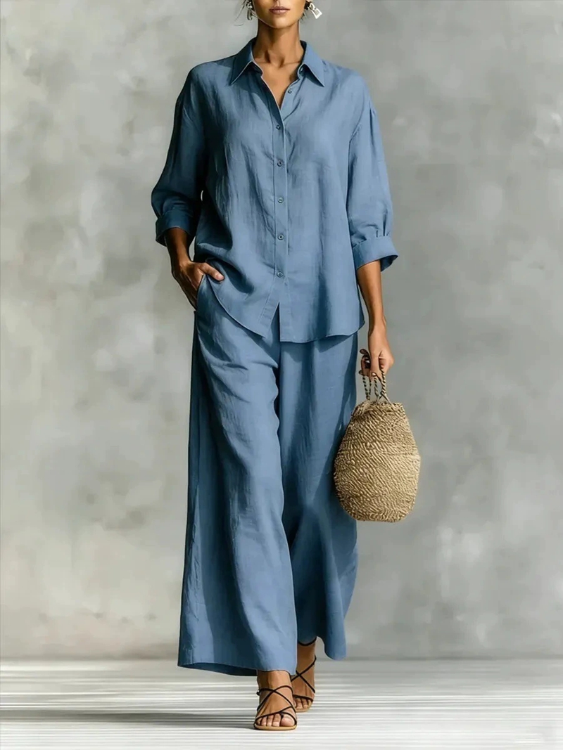 Women's New 7-Sleeve Shirt & W - огляд і ціна Linen Pant Wide