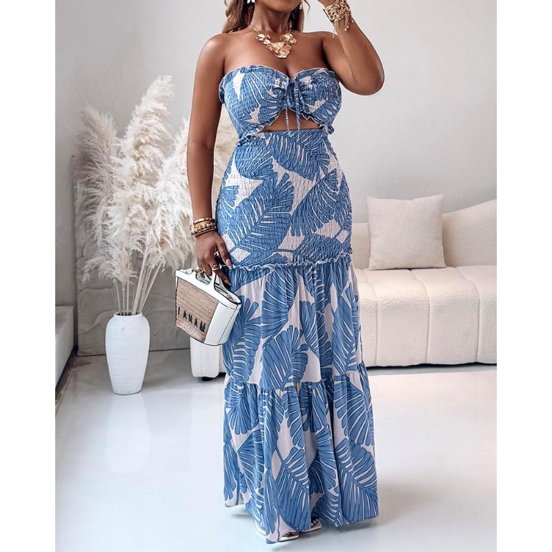 CHICME Floral Vacation Dress H - огляд і ціна Maxi Dress Halter