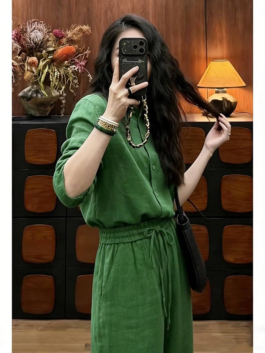 Loose Fit Linen Shirt And Wide - огляд і ціна Linen Pant Wide